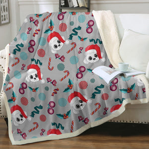 Merry Christmas Maltese Love Soft Warm Fleece Blanket - 4 Colors-Blanket-Blankets, Home Decor, Maltese-16