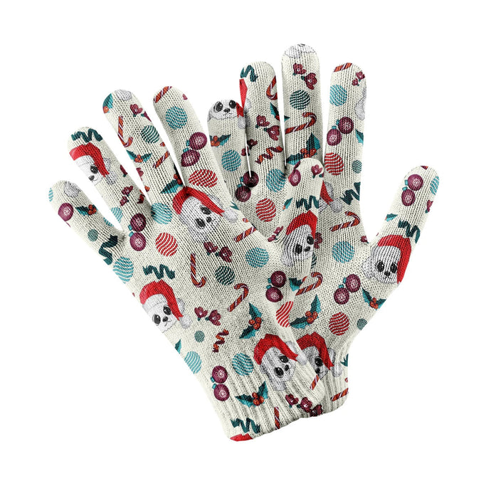 Merry Christmas Maltese Touch Screen Gloves-Accessories-Accessories, Dog Dad Gifts, Dog Mom Gifts, Gloves-13