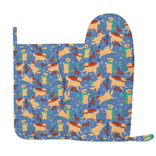 Load image into Gallery viewer, Merry Christmas Yellow Labradors Oven Mitts and Pot Holder Set-Kitchen Decor-Accessories,Dog Mom Gifts,Labrador-5