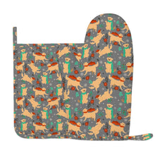 Load image into Gallery viewer, Merry Christmas Yellow Labradors Oven Mitts and Pot Holder Set-Kitchen Decor-Accessories,Dog Mom Gifts,Labrador-1