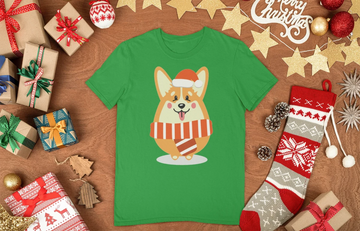 Merry Corgi Christmas Women's Cotton T-Shirts-Apparel-Apparel, Corgi, Shirt, T Shirt-12