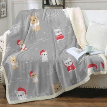 Load image into Gallery viewer, Merry Frenchie Christmas and New Year Soft Warm Fleece Blanket - 3 Colors-Blanket-Blankets, French Bulldog, Home Decor-12