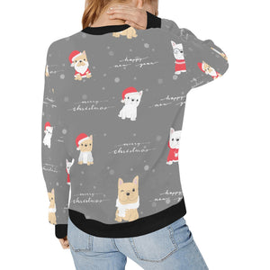 Merry Frenchie Christmas and New Year Women's Sweatshirt-Apparel-Apparel, French Bulldog, Sweatshirt-11