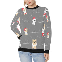 Load image into Gallery viewer, Merry Frenchie Christmas and New Year Women&#39;s Sweatshirt-Apparel-Apparel, French Bulldog, Sweatshirt-Gray-XS-12