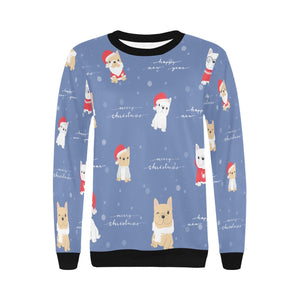 Merry Frenchie Christmas and New Year Women's Sweatshirt-Apparel-Apparel, French Bulldog, Sweatshirt-13