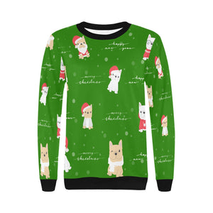 Merry Frenchie Christmas and New Year Women's Sweatshirt-Apparel-Apparel, French Bulldog, Sweatshirt-2
