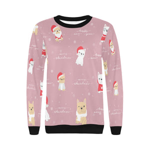 Merry Frenchie Christmas and New Year Women's Sweatshirt-Apparel-Apparel, French Bulldog, Sweatshirt-4