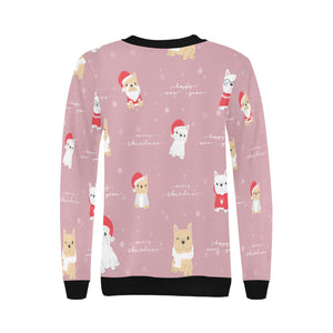 Merry Frenchie Christmas and New Year Women's Sweatshirt-Apparel-Apparel, French Bulldog, Sweatshirt-7