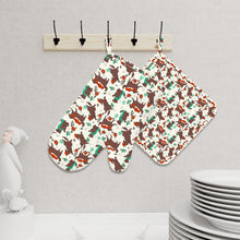 Load image into Gallery viewer, Merry Merry Chocolate Labradors Oven Mitts and Pot Holder Set-Kitchen Decor-Accessories,Chocolate Labrador,Dog Mom Gifts-3