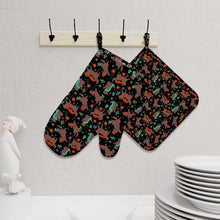 Load image into Gallery viewer, Merry Merry Chocolate Labradors Oven Mitts and Pot Holder Set-Kitchen Decor-Accessories,Chocolate Labrador,Dog Mom Gifts-4