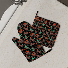 Load image into Gallery viewer, Merry Merry Chocolate Labradors Oven Mitts and Pot Holder Set-Kitchen Decor-Accessories,Chocolate Labrador,Dog Mom Gifts-2
