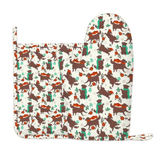 Load image into Gallery viewer, Merry Merry Chocolate Labradors Oven Mitts and Pot Holder Set-Kitchen Decor-Accessories,Chocolate Labrador,Dog Mom Gifts-5