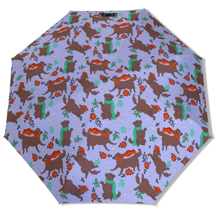 Merry Merry Chocolate Labradors Umbrella-Accessories-Accessories,Dog Mom Gifts,Umbrella-1