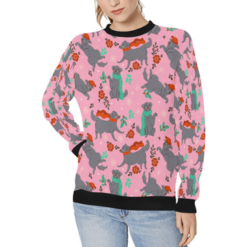 Merry Merry Christmas Black Labs Women's Sweatshirt - 5 Colors-Apparel-Apparel, Black Labrador, Christmas, Labrador, Shirt, Sweatshirt, T Shirt-Pink-S-3