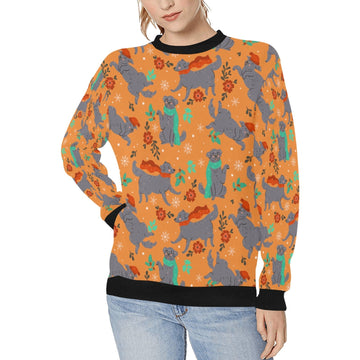 Merry Merry Christmas Black Labs Women's Sweatshirt - 5 Colors-Apparel-Apparel, Black Labrador, Christmas, Labrador, Shirt, Sweatshirt, T Shirt-Orange-S-5