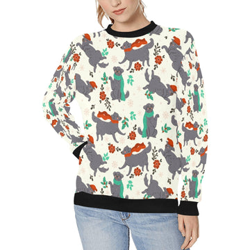 Merry Merry Christmas Black Labs Women's Sweatshirt - 5 Colors-Apparel-Apparel, Black Labrador, Christmas, Labrador, Shirt, Sweatshirt, T Shirt-Ivory-S-1
