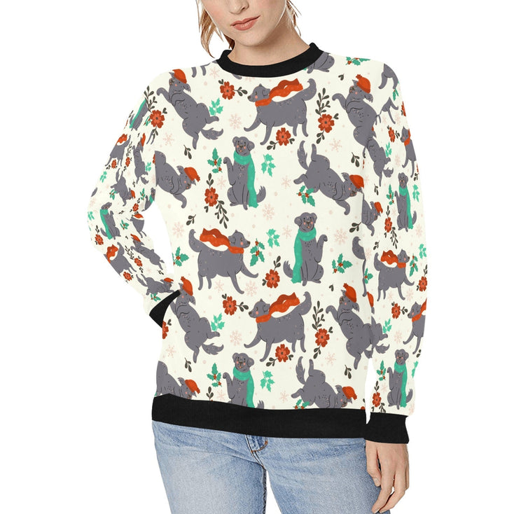 Merry Merry Christmas Black Labs Women's Sweatshirt - 5 Colors-Apparel-Apparel, Black Labrador, Christmas, Labrador, Shirt, Sweatshirt, T Shirt-Ivory-S-1