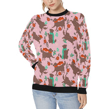 Load image into Gallery viewer, Merry Merry Christmas Chocolate Labradors Women&#39;s Sweatshirt-Apparel-Apparel, Labrador, Shirt, Sweatshirt, T Shirt-Pink-XS-3