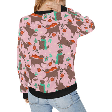 Merry Merry Christmas Chocolate Labradors Women's Sweatshirt-Apparel-Apparel, Labrador, Shirt, Sweatshirt, T Shirt-4