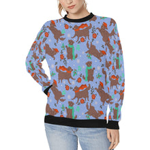 Load image into Gallery viewer, Merry Merry Christmas Chocolate Labradors Women&#39;s Sweatshirt-Apparel-Apparel, Labrador, Shirt, Sweatshirt, T Shirt-CornflowerBlue-XS-7