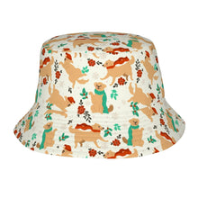 Load image into Gallery viewer, Merry Merry Golden Retriever Christmas Bucket Hat-Hats &amp; Caps-Accessories,Dog Dad Gifts,Dog Mom Gifts,Golden Retriever,Hats-Ivory White-One Size-33