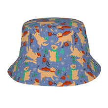 Load image into Gallery viewer, Merry Merry Golden Retriever Christmas Bucket Hat-Hats &amp; Caps-Accessories,Dog Dad Gifts,Dog Mom Gifts,Golden Retriever,Hats-Slate Blue-One Size-25