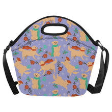 Load image into Gallery viewer, Merry Merry Golden Retriever Christmas Neoprene Lunch Bag-CornflowerBlue_1-ONESIZE-31