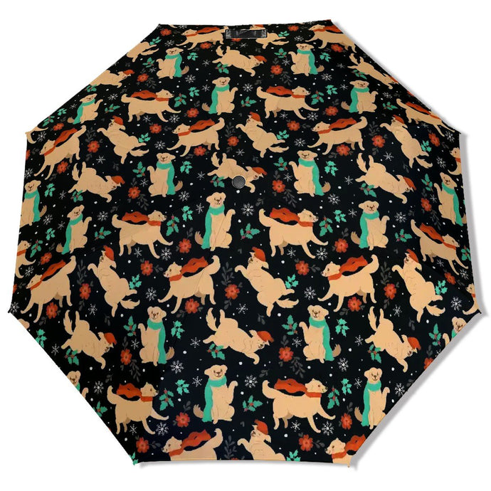 Merry Merry Golden Retriever Christmas Umbrella-Accessories-Accessories,Christmas,Dog Mom Gifts,Golden Retriever,Umbrella-1