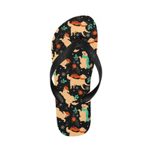 Load image into Gallery viewer, Merry Merry Golden Retriever Christmas Unisex Slippers-Black-S-25