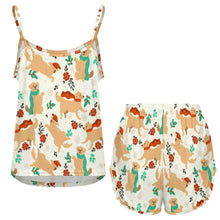 Load image into Gallery viewer, Merry Merry Golden Retriever Christmas Women's Cami and Shorts Pajama Set-18