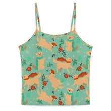 Load image into Gallery viewer, Merry Merry Golden Retriever Christmas Women's Cami and Shorts Pajama Set-7