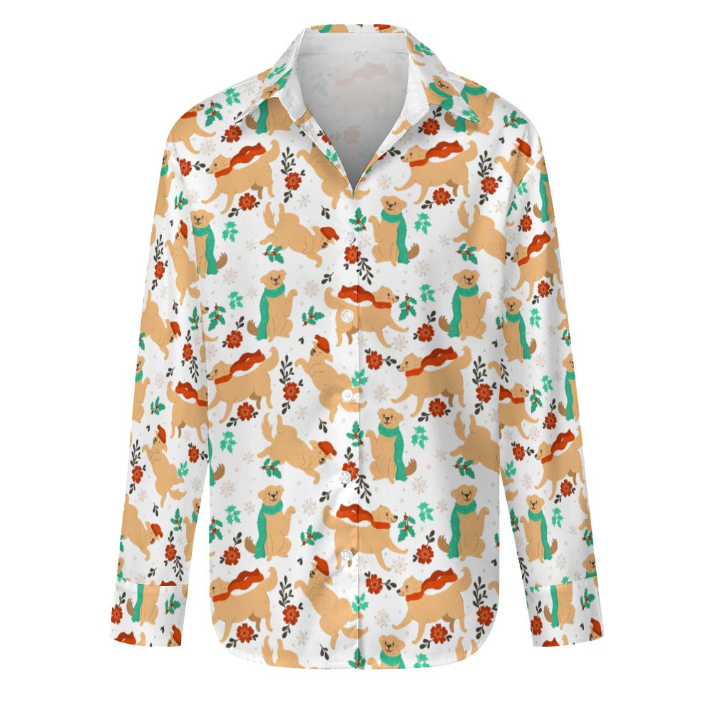 Merry Merry Yellow Labs Christmas Women's Shirt-Apparel-Apparel,Dog Mom Gifts,Labrador,Shirt-7