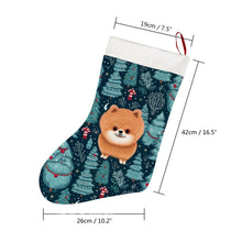 Load image into Gallery viewer, Merry Pomeranian Christmas Delight Christmas Stocking-Christmas Ornament-Christmas, Home Decor, Pomeranian-26X42CM-White1-3