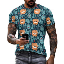 Load image into Gallery viewer, Merry Pomeranian Christmas Delight Men&#39;s Cotton T-Shirt-Apparel-Apparel, Christmas, Dog Dad Gifts, Pomeranian, Shirt, T Shirt-2