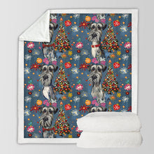 Load image into Gallery viewer, Merry Schnauzer Sparkle Christmas Soft Warm Fleece Blanket-Blanket-Blankets, Christmas, Dog Dad Gifts, Dog Mom Gifts, Home Decor, Schnauzer-10