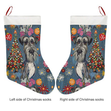 Load image into Gallery viewer, Merry Schnauzer Sparkle Christmas Stocking-Christmas Ornament-Christmas, Home Decor, Schnauzer-26X42CM-White1-2