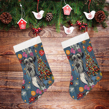 Load image into Gallery viewer, Merry Schnauzer Sparkle Christmas Stocking-Christmas Ornament-Christmas, Home Decor, Schnauzer-26X42CM-White1-3