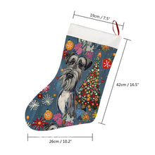 Load image into Gallery viewer, Merry Schnauzer Sparkle Christmas Stocking-Christmas Ornament-Christmas, Home Decor, Schnauzer-26X42CM-White1-4