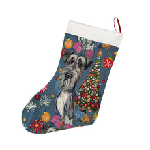 Load image into Gallery viewer, Merry Schnauzer Sparkle Christmas Stocking-Christmas Ornament-Christmas, Home Decor, Schnauzer-26X42CM-White1-1