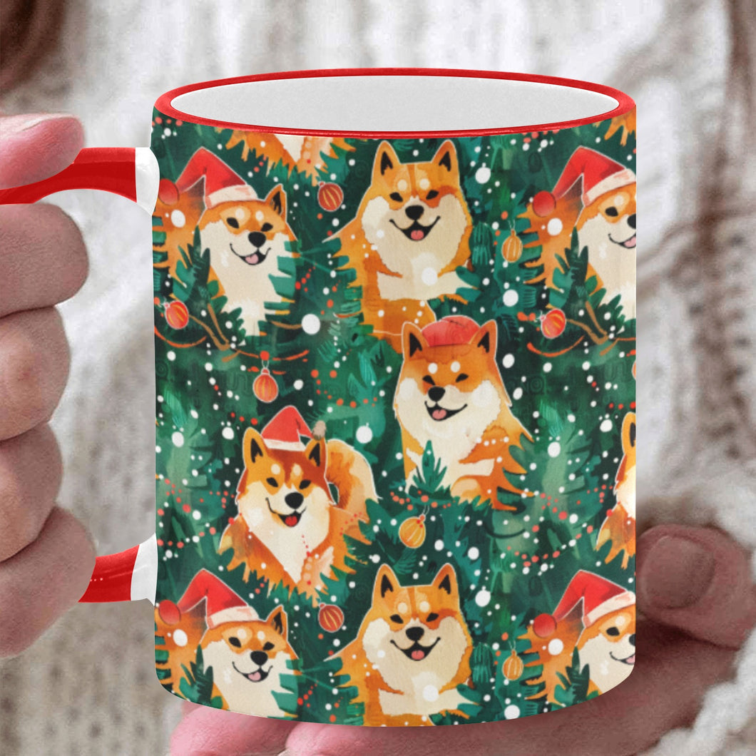 Merry Shiba Merriment Christmas Coffee Mug-White4-ONE SIZE-1