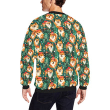 Load image into Gallery viewer, Merry Shiba Merriment Christmas Fuzzy Sweatshirt for Men-Apparel-Apparel, Christmas, Dog Dad Gifts, Shiba Inu, Sweatshirt-2