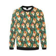 Load image into Gallery viewer, Merry Shiba Merriment Christmas Fuzzy Sweatshirt for Men-Apparel-Apparel, Christmas, Dog Dad Gifts, Shiba Inu, Sweatshirt-3