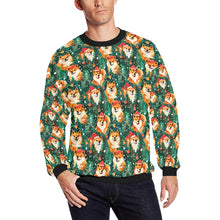 Load image into Gallery viewer, Merry Shiba Merriment Christmas Fuzzy Sweatshirt for Men-Apparel-Apparel, Christmas, Dog Dad Gifts, Shiba Inu, Sweatshirt-S-1