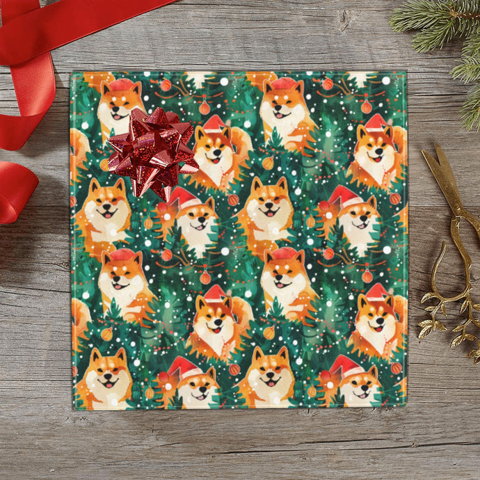 Merry Shiba Merriment Christmas Gift Wrapping Paper - 2 Rolls-Christmas Ornament-Christmas,Shiba Inu,Wrapping Paper-4