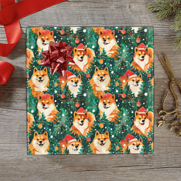 Merry Shiba Merriment Christmas Gift Wrapping Paper 2 Rolls 4 360x