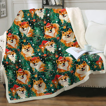 Load image into Gallery viewer, Merry Shiba Merriment Christmas Soft Warm Fleece Blanket-Blanket-Blankets, Christmas, Dog Dad Gifts, Dog Mom Gifts, Home Decor, Shiba Inu-12