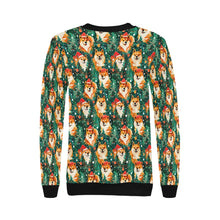 Load image into Gallery viewer, Merry Shiba Merriment Christmas Sweatshirt for Women-Apparel-Apparel, Christmas, Dog Mom Gifts, Shiba Inu, Sweatshirt-4