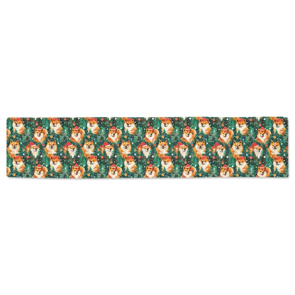 Merry Shiba Merriment Christmas Table Runner-Home Decor-Christmas, Home Decor, Shiba Inu-ONE SIZE-2