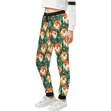 Load image into Gallery viewer, Merry Shiba Merriment Christmas Unisex Sweatpants-Apparel-Apparel, Christmas, Dog Dad Gifts, Dog Mom Gifts, Pajamas, Shiba Inu-2