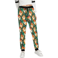 Load image into Gallery viewer, Merry Shiba Merriment Christmas Unisex Sweatpants-Apparel-Apparel, Christmas, Dog Dad Gifts, Dog Mom Gifts, Pajamas, Shiba Inu-XS-1